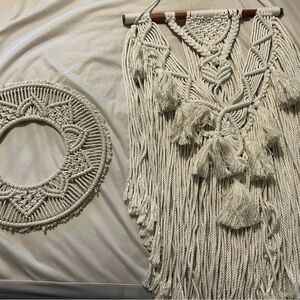 Handmade Macramé Wall Hanging and Dreamcatcher Set